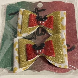 Tutu Girl Magic Mickey Mouse Gold 2 Hair-bow set